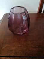 Paarse vaas met 9 hoeken - decoratief object, Gebruikt, Overige kleuren, Ophalen of Verzenden, Glas