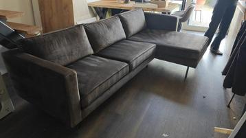 Sofa - 3-seater with right hook, velvet brown beschikbaar voor biedingen