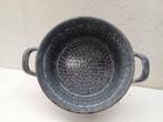 Emaille Donker grijs gewolkte steelpan 39812, Antiek en Kunst, Ophalen of Verzenden