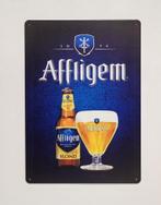 Affligem bier fles en glas reclamebord van metaal wandbord, Verzamelen, Ophalen of Verzenden, Nieuw, Reclamebord, Plaat of Schild
