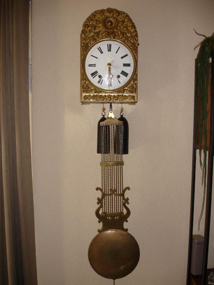 Comtoise met harpslinger (1840 / 1880), Antiek en Kunst, Antiek | Klokken, Ophalen of Verzenden