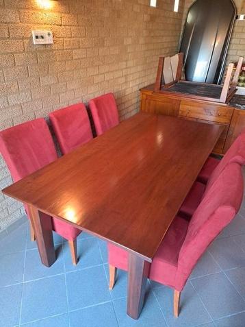 Eetkamer, salontafel, dressoir, eetkamerstoelen kersen ZGAN! beschikbaar voor biedingen