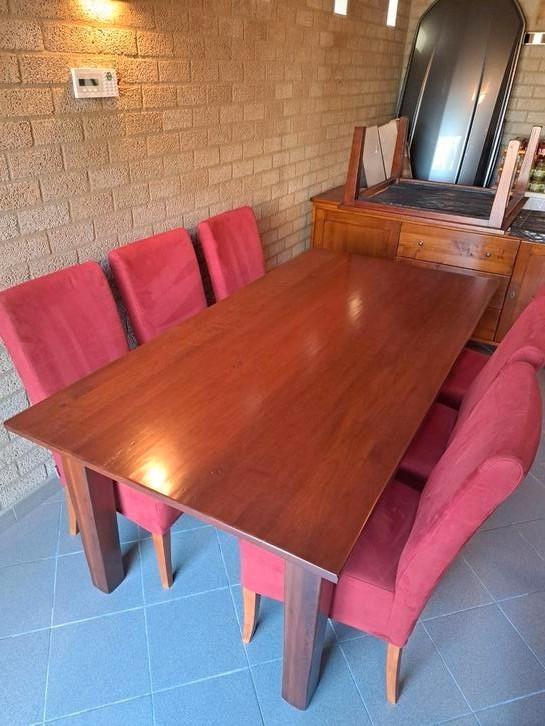 Eetkamer, salontafel, dressoir, eetkamerstoelen kersen ZGAN!, Huis en Inrichting, Complete eetkamers, Zo goed als nieuw, Ophalen