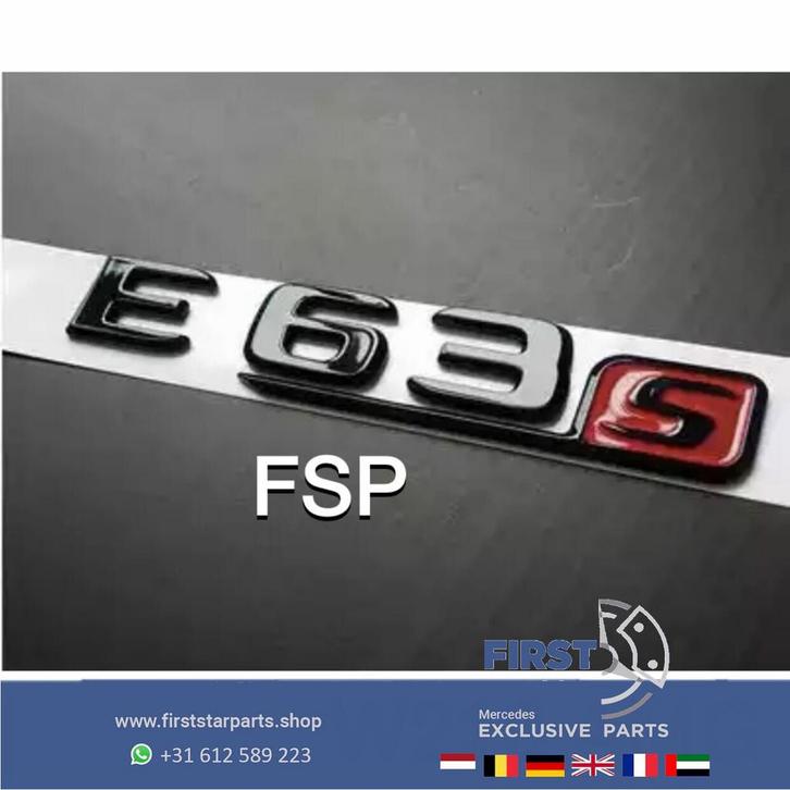 W213 C238 S213 A238 E63S LOGO ZWART E63 S EMBLEEM Mercedes E, Auto-onderdelen, Carrosserie en Plaatwerk, Mercedes-Benz, Achter