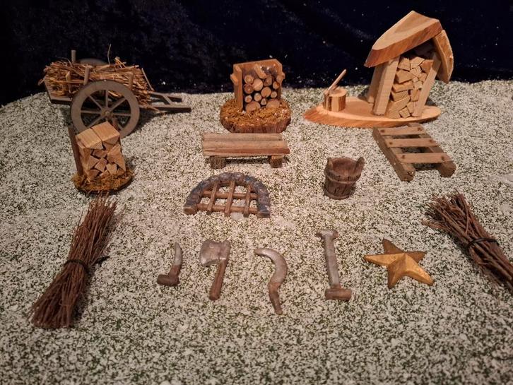 Handgemaakte Kerststal Decoratie kerst hout, Diversen, Kerst, Ophalen of Verzenden