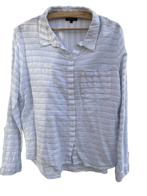 Witteveen witte bloes met blauwe strepen, maat 42, l mouw, Kleding | Dames, Blouses en Tunieken, Verzenden, Wit, Maat 42/44 (L)