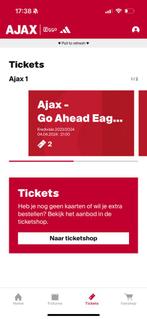 Ajax go Ahead, Tickets en Kaartjes, Sport | Voetbal, Losse kaart, Twee personen