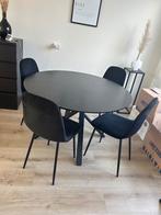 Eettafel met 4 stoelen, Huis en Inrichting, Tafels | Eettafels, 100 tot 150 cm, 100 tot 150 cm, Rond, Gebruikt