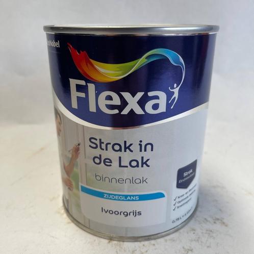 Flexa Strak in de Lak Verf Ivoorgrijs Wit Zijdeglans 750ml, Doe-het-zelf en Verbouw, Verf, Beits en Lak, Nieuw, Lak, Minder dan 5 liter