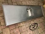 RVS aanrechtblad 211 x 60 cm met spoelbak, wasbak., Ophalen, Gebruikt