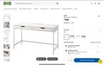 Alex bureau wit 132x58 cm, Huis en Inrichting, Bureaus, Ophalen of Verzenden, Zo goed als nieuw, Bureau