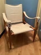 vintage Canvas Safari chair, Huis en Inrichting, Stoelen, Ophalen, Hout, Wit, Eén