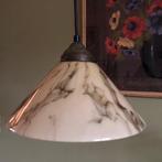 Hanglamp, Art Deco, gemarmerd glas, vintage, netjes, Antiek en Kunst, Ophalen of Verzenden
