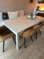 Tafel 180, uitschuifbaar tot 220, Ophalen, Neutraal tijdloos, 50 tot 100 cm, Zo goed als nieuw