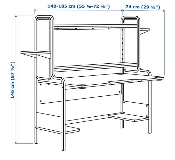 Gamebureau zwart ikea, Huis en Inrichting, Bureaus, Gebruikt, Ophalen