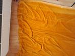 2x gele velourse gordijnen, Ophalen, Gebruikt, 200 cm of meer