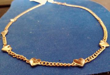GRIEKSE  KETTING MET HARTJES -GOLDTONE - Size: ca 42/45 cm beschikbaar voor biedingen