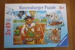 Ravensburger '' PIRATENAVONTUUR '' 3x49 stukjes., 10 tot 50 stukjes, 4 tot 6 jaar, Ophalen of Verzenden, Zo goed als nieuw