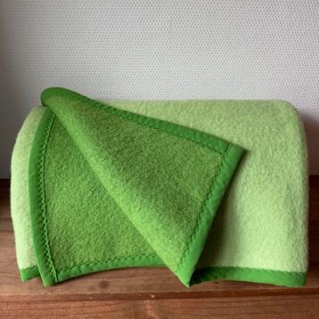 XXL Vintage Groen Wollen Woondeken, Deken, Kleed, Scheerwol beschikbaar voor biedingen