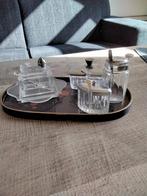 Vintage glaswerk op een oud dienblad, Ophalen of Verzenden