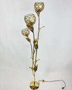 Vintage Capiz bloemen vloerlamp, Gebruikt, Niet ingevuld, Hollywood Regency, Niet ingevuld