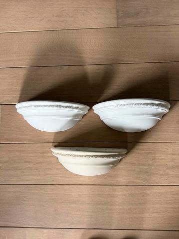 3x Wandlampen met Sierrand - DIY Kleur! beschikbaar voor biedingen