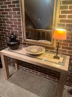 Natuurstenen marmer look sidetafel met bijpassende spiegel, Huis en Inrichting, Woonaccessoires | Spiegels, Ophalen, Minder dan 50 cm