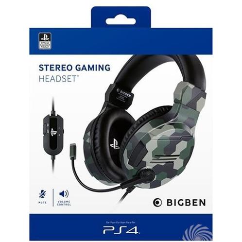 BIGBEN PS4 Stereo Gaming Headset V3 Camo, Computers en Software, Headsets, Nieuw, Over-ear, Bedraad, Gaming headset, Volumeregelaar