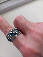 Nooit gedragen zilveren ring met echte stenen 19mm, Nieuw, Ophalen of Verzenden, 17 tot 18, Dame