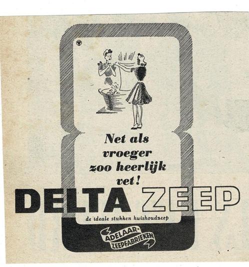En dat is nu DELTA ZEEP de ideale stukken huishoudzeep 1946, Verzamelen, Merken en Reclamevoorwerpen, Zo goed als nieuw, Overige typen