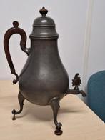 Antieke tinnen kranenkan met houten handvat, Ophalen of Verzenden