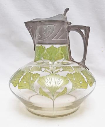 Art Nouveau Karaf - Gingkgo motief. beschikbaar voor biedingen