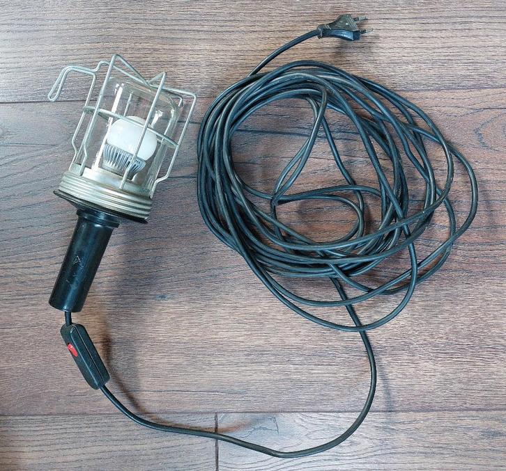 Looplamp/werklamp/kooilamp, vintage, Doe-het-zelf en Verbouw, Bouwverlichting, Gebruikt, Lamp, Minder dan 50 watt, Ophalen
