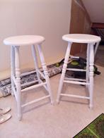 Witte brocante barkrukken., Ophalen, Gebruikt, 60 tot 90 cm, Hout