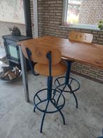 Set: 4 oude hoge school stoelen, Ophalen, Gebruikt