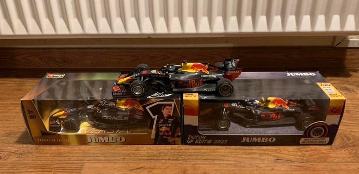 F1 auto’s Max Verstappen Jumbo, Hobby en Vrije tijd, Modelauto's | 1:24, Zo goed als nieuw, Bburago, Ophalen of Verzenden