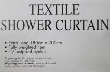 Textiel douchegordijn 180x200 - dus géén plastic