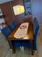 Houten Eettafel met 6 Stoelen, Ophalen, Gebruikt, 100 tot 150 cm, Eikenhout