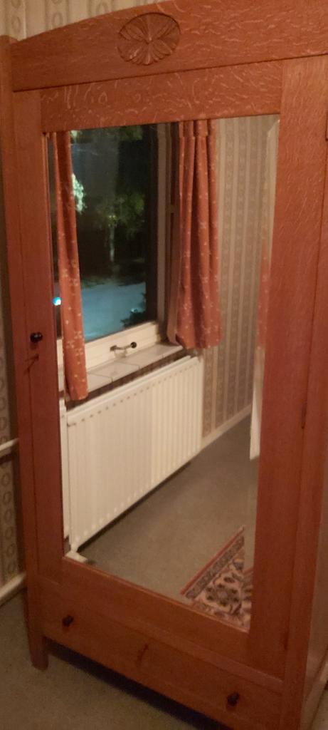 Vintage Kledingkast met Spiegel, Huis en Inrichting, Kasten | Kledingkasten, Gebruikt, 150 tot 200 cm, 100 tot 150 cm, 50 tot 75 cm