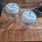 Twee leuke glazen wek  potten met deksel inmaakpotten, Ophalen of Verzenden, Zo goed als nieuw