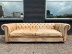 XL Chesterfield bank licht cognac GRATIS BEZORGD, Gebruikt, Ophalen of Verzenden, 200 tot 250 cm, Leer