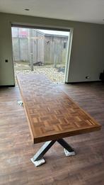 Grote eettafel, zeer bijzonder blad!!, Overige materialen, Vintage, 200 cm of meer, Zo goed als nieuw