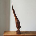 Grote vintage houtsnijwerk (kraan?)vogel hoogte 52 cm 0210, Antiek en Kunst, Kunst | Beelden en Houtsnijwerken, Ophalen of Verzenden