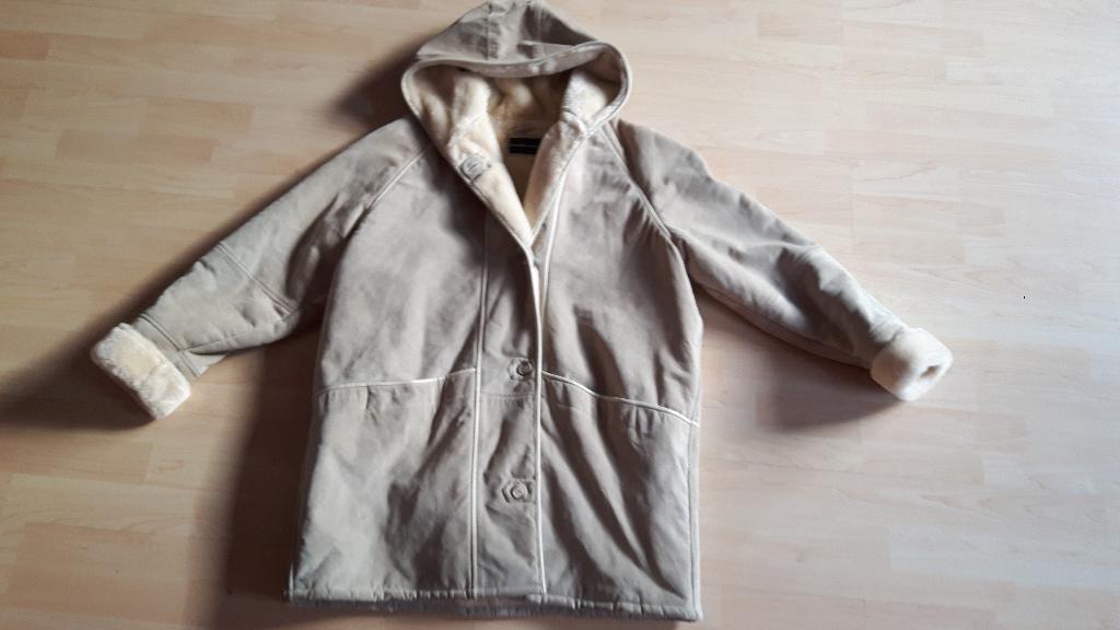 Prachtige lichte suede jas - maat 46 - echt leer!, Kleding | Dames, Jassen | Winter, Verzenden, Beige, Maat 46/48 (XL) of groter