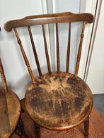 vintage windsor stoelen, Huis en Inrichting, Stoelen, Ophalen, Gebruikt, Bruin, Vier