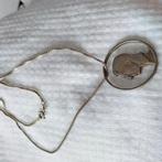 Zilveren ketting en munt hanger, Sieraden, Tassen en Uiterlijk, Antieke sieraden, Ophalen of Verzenden, Zilver, Ketting