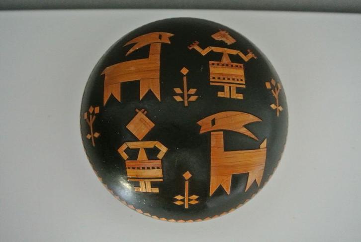 Vintage sieradendoos Rusland volkskunst, Antiek en Kunst, Curiosa en Brocante, Ophalen of Verzenden