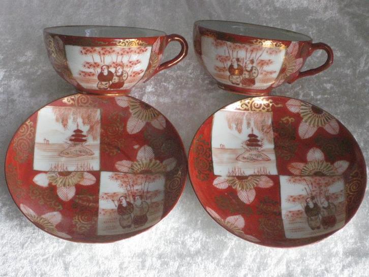 Japans Gold Imari Handpainted  Kop/Schotels Porselein, Antiek en Kunst, Antiek | Porselein, Ophalen