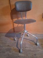 Industriële  vintage bureaustoel, Huis en Inrichting, Ophalen, Gebruikt, Zwart