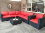 Tuinset met lederen kussens, Tuin en Terras, Tuinsets en Loungesets, Ophalen of Verzenden, Zo goed als nieuw